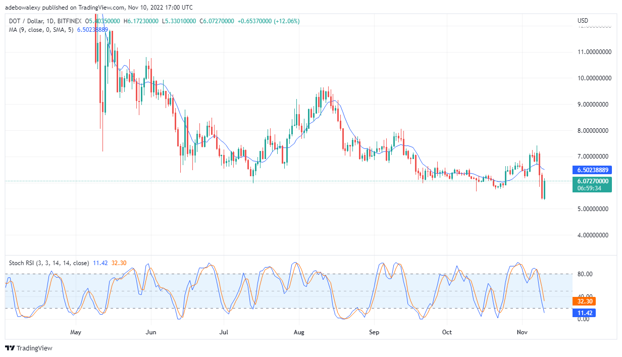 Predicción del precio de Polkadot hoy, 11 de noviembre de 2022: DOT/USD rebota hacia arriba desde el soporte