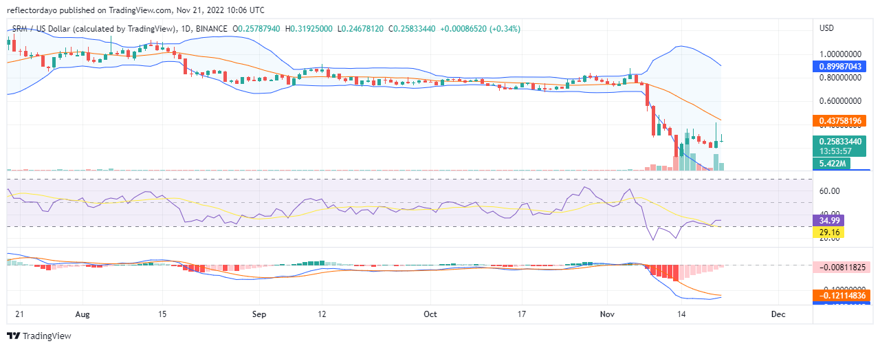 21 月 0.3125 日今日血清价格预测：SRM/USD 多头决心征服 XNUMX 美元