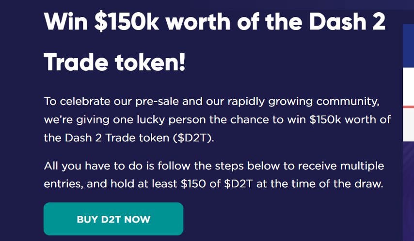 Step 2 Buy at Least $150 of D2T Tokens