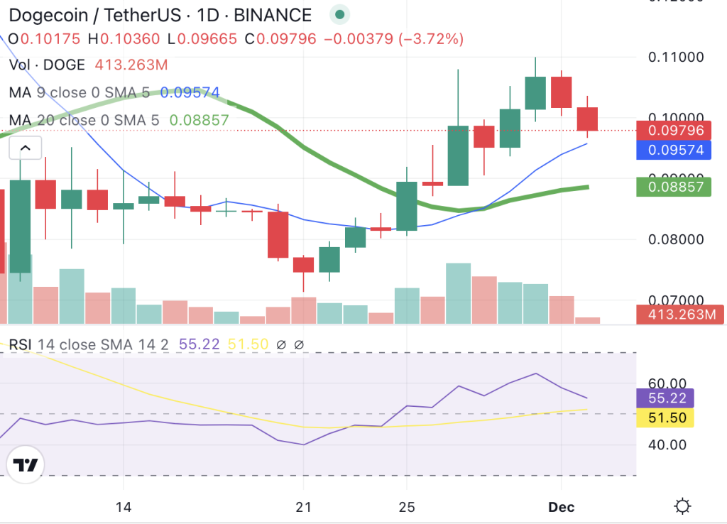 DOGE Price going Red