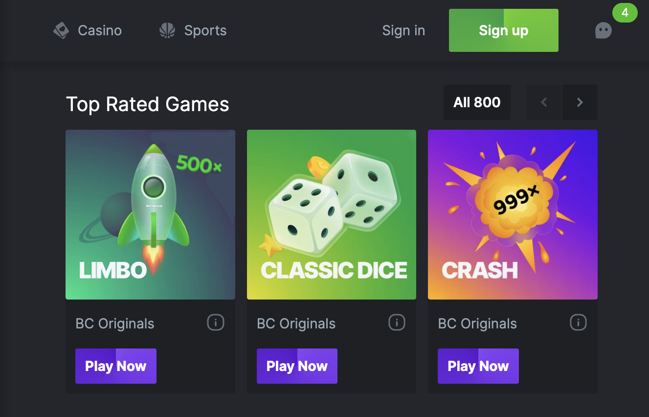 BC.Game Bitcoin Casino App