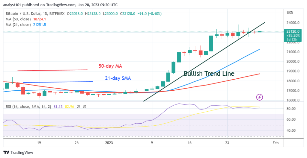 Bitcoin Price Prediction for Today, January 28: BTC Price Is Steady above the $23K Support Level