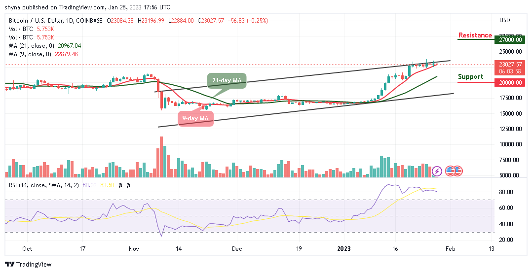 Bitcoin Price Prediction for Today, January 28: BTC/USD May Consolidates Around $23,000 Level