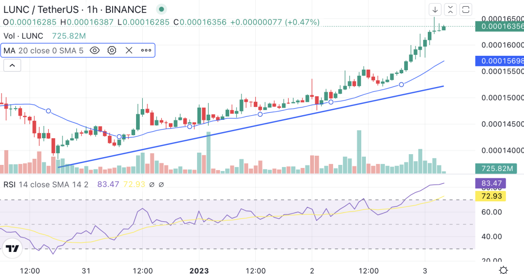 LUNC Price for Intraday Trading