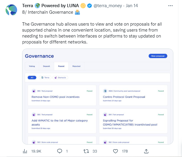 the LUNA cryptocurrency is used in mining and governance
