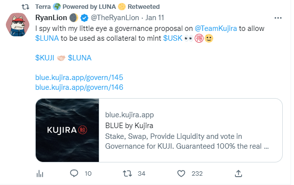 LUNA 加密货币用于挖矿和治理