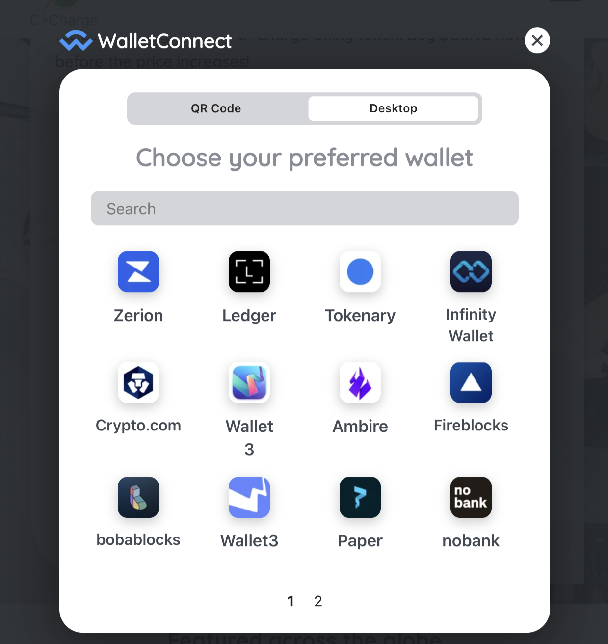 Wallet Connect Buy C+Charge