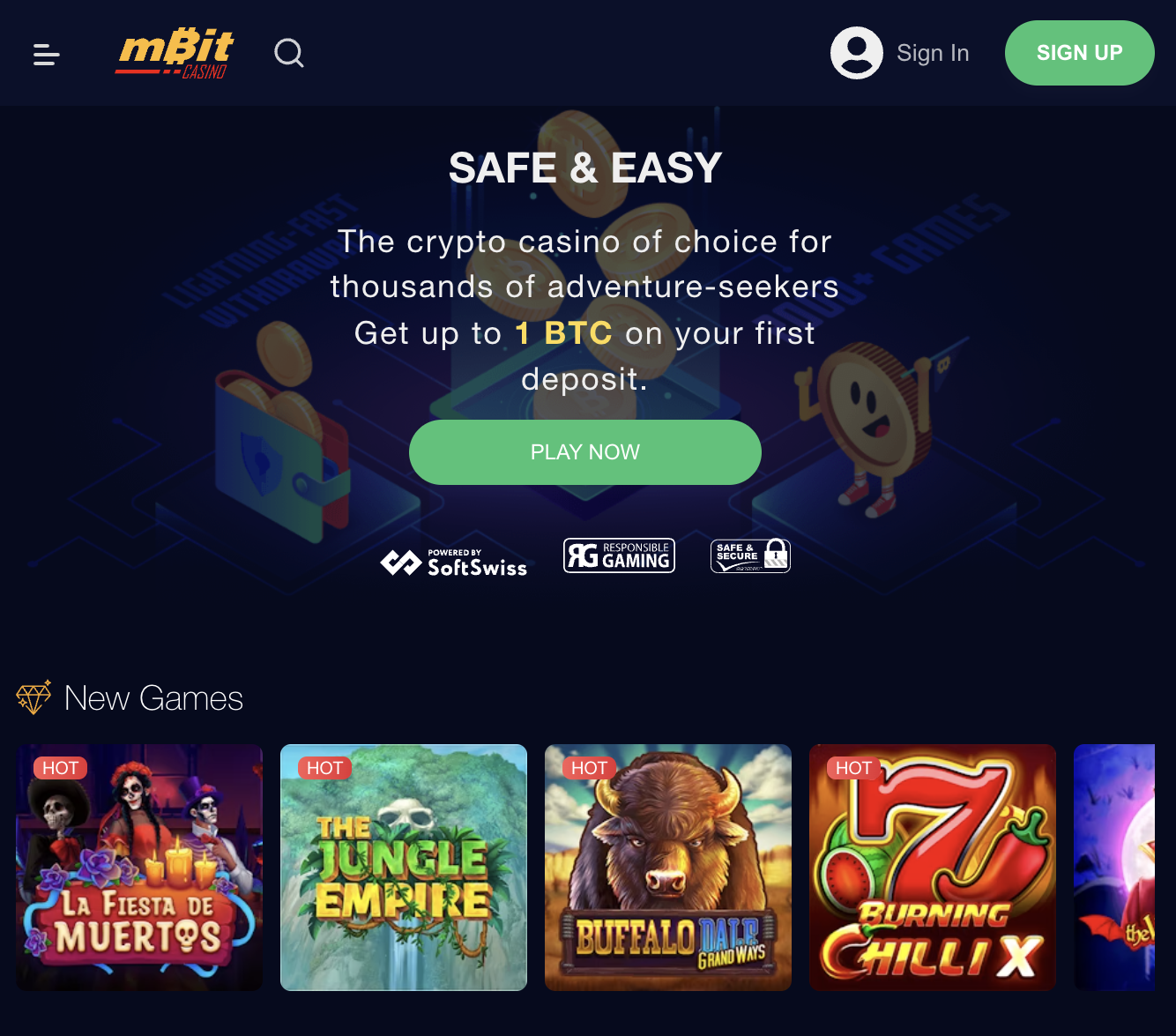 mbit Bitcoin casino app