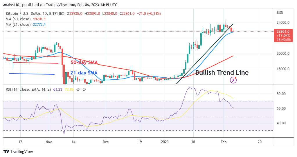 Bitcoin Price Prediction for Today, February 6: BTC Price Is on the Verge of Falling More as It Holds Above $22.6K