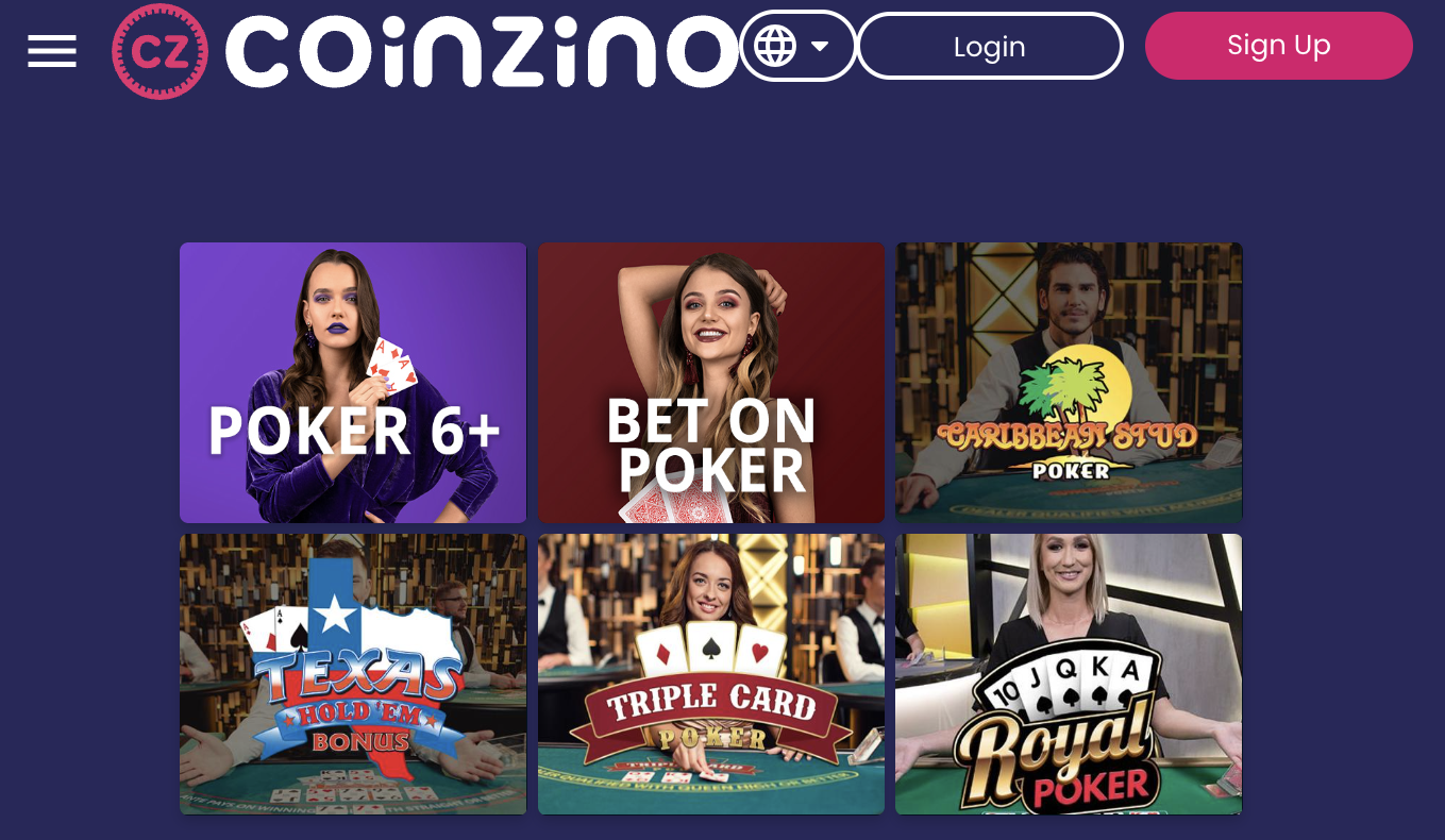 Coinzino Bitcoin poker