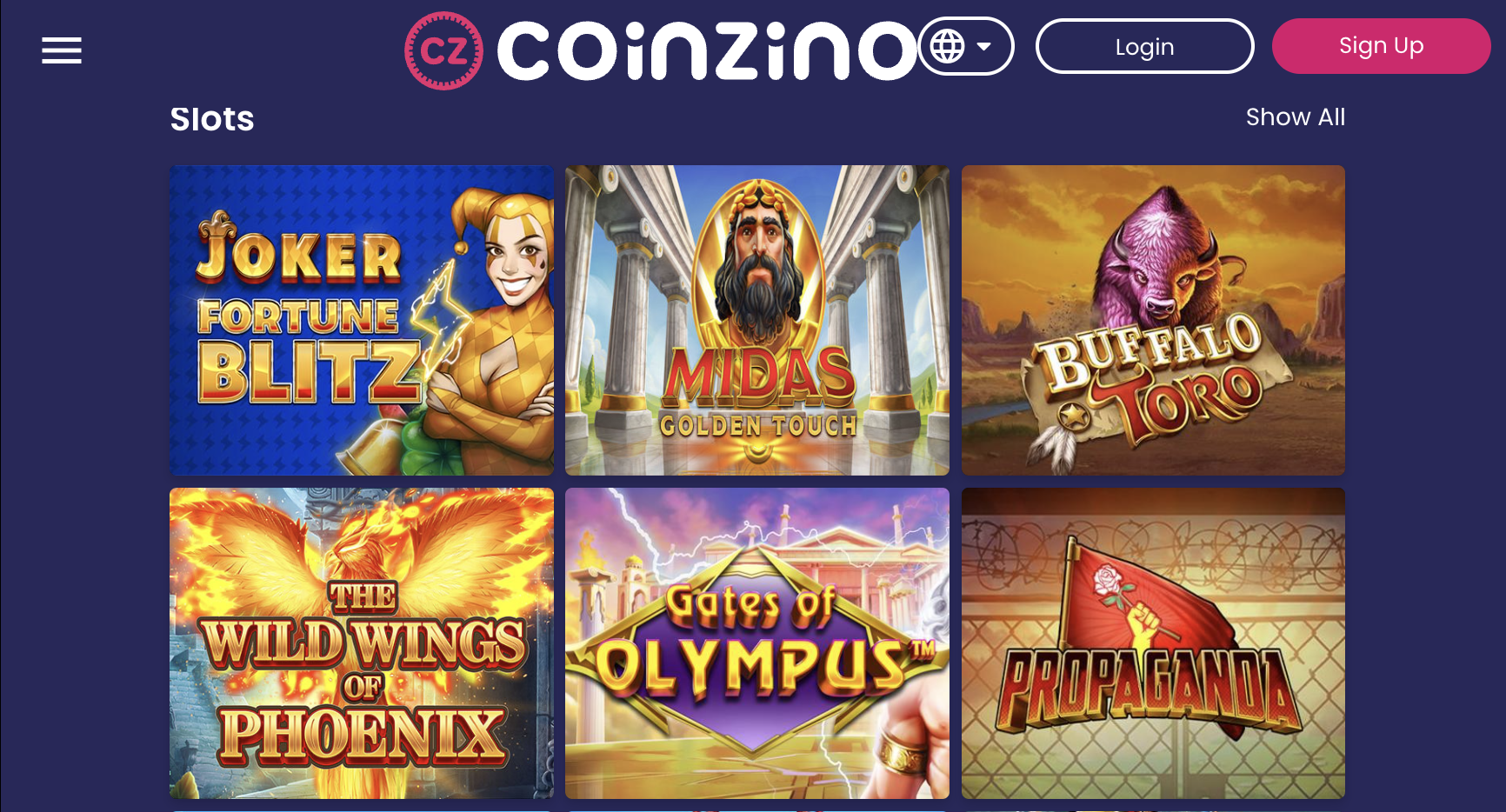 Coinzino Slots Available
