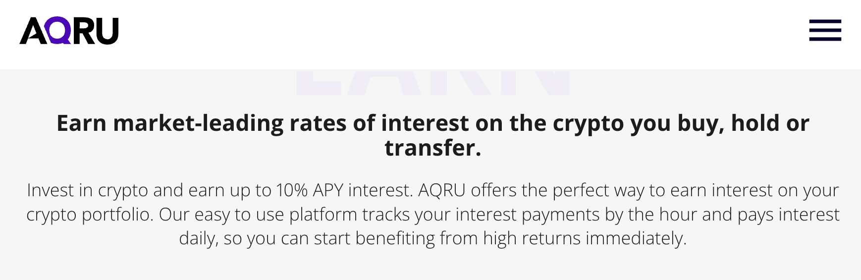 Earn Interest on AQRU