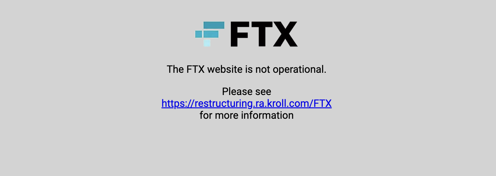 FTX Website Shut Down