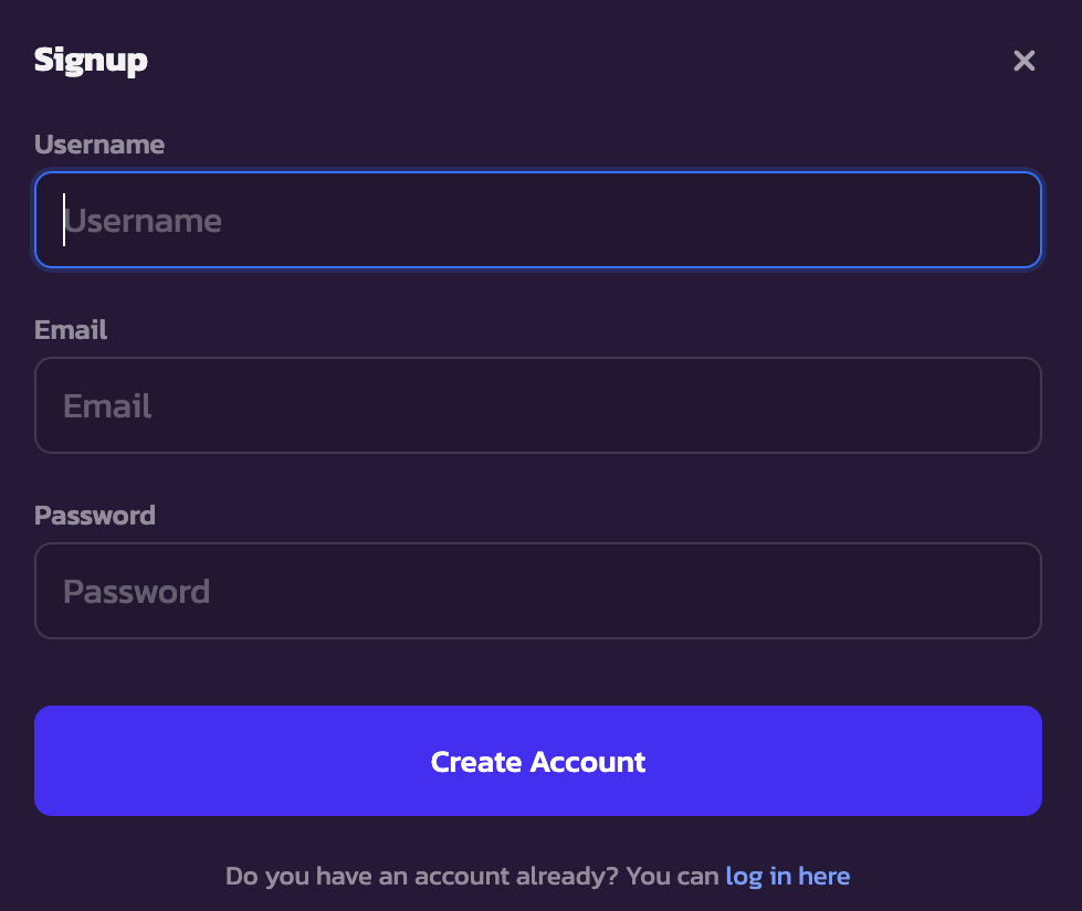 SIgn Up on Kineko