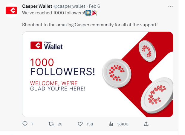 Casper's website offers a wallet program