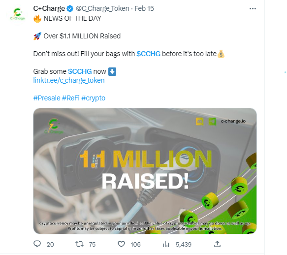 CCHG have raised $1.1million so far