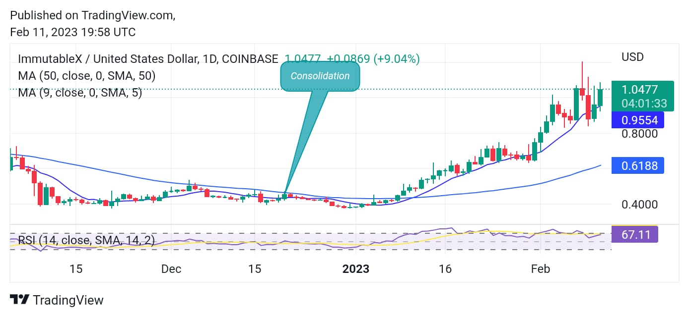 imx price prediction daily chart