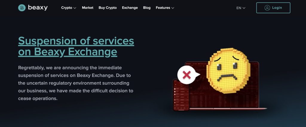Crypto exchange Beaxy.com suspends services