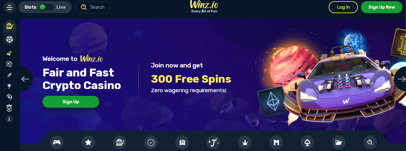 Winz crypto pokies site