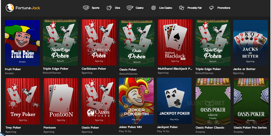 Video Poker Games on FortuneJack