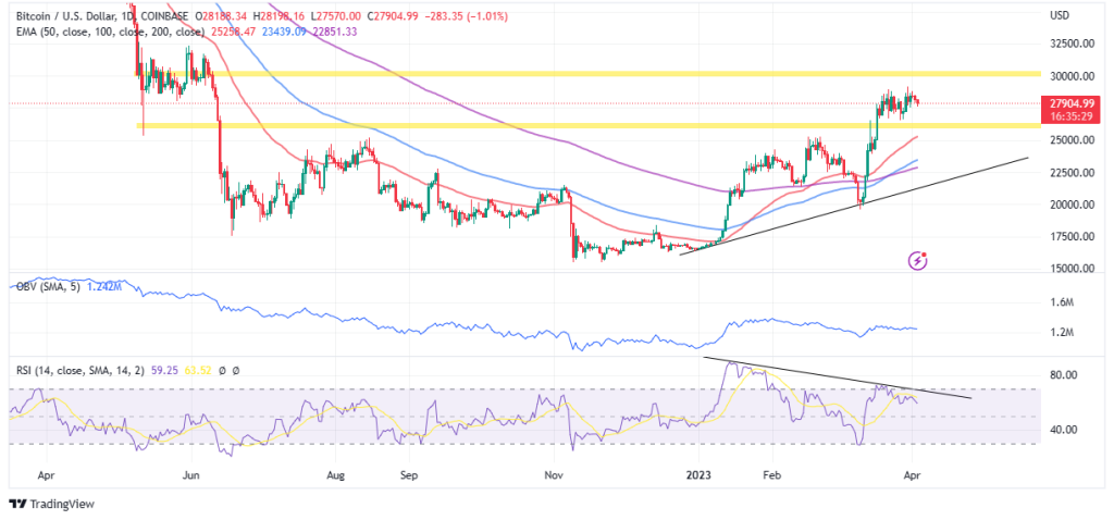 Bitcoin Price Holds at $28,000 -Can We Expect A Leap This Week?