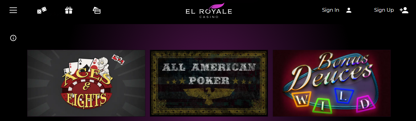 El Royale Casino Video Poker Games