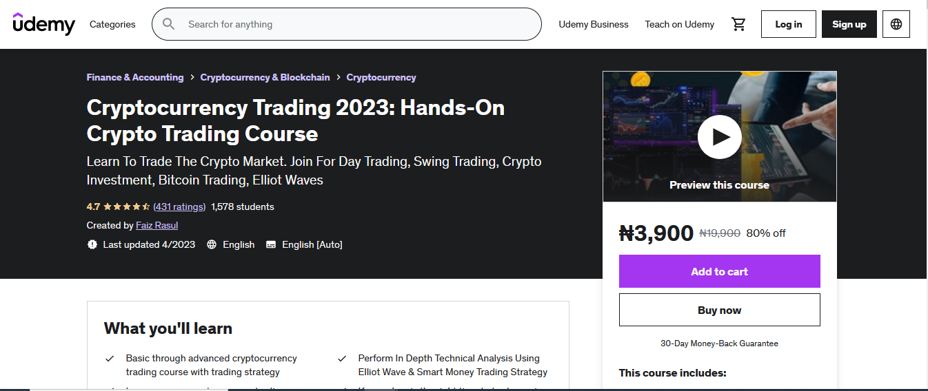 Cryptocurrency Trading 2023 hands on cryto trading course