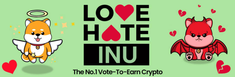 Love Hate Inu on of top crypto gainers today