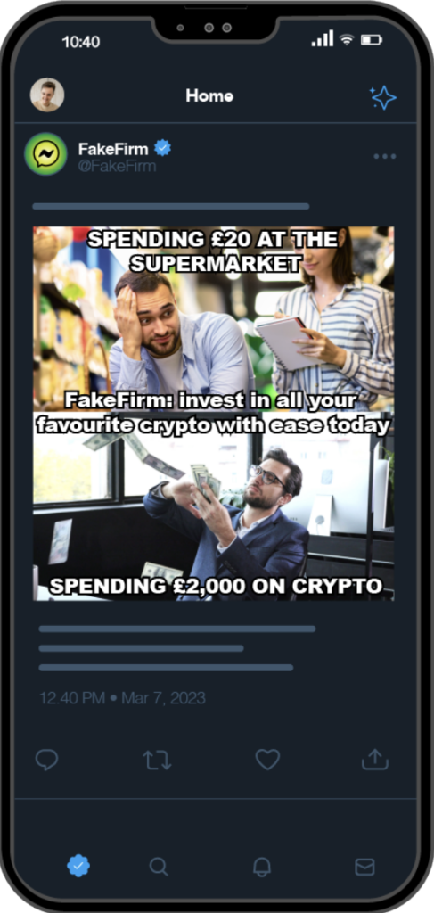 A meme that constitutes a non-compliant cryptoasset promotion