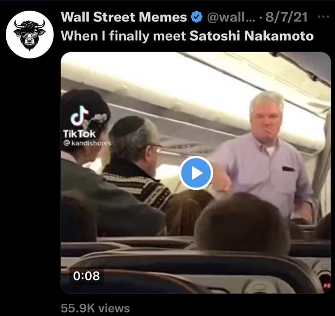 Satoshi Nakamoto on Wall Street Memes