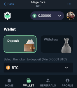 mega dice deposit