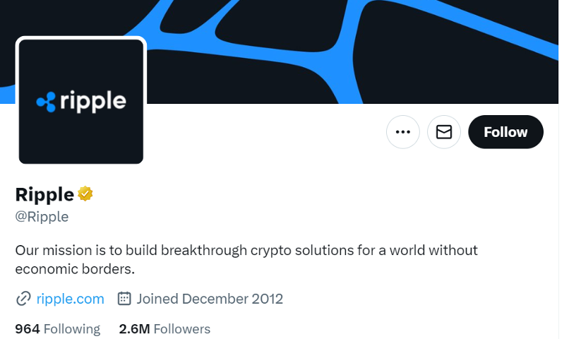 XRP Twitter Channel has Over 2.6 Million Followers