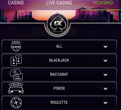 1xbet Gaming Options