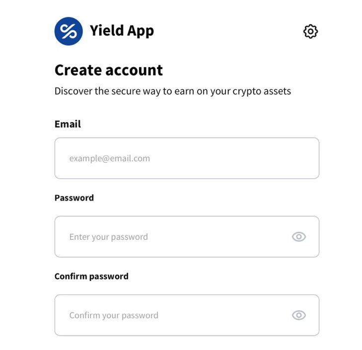 Account Registration on Yield App