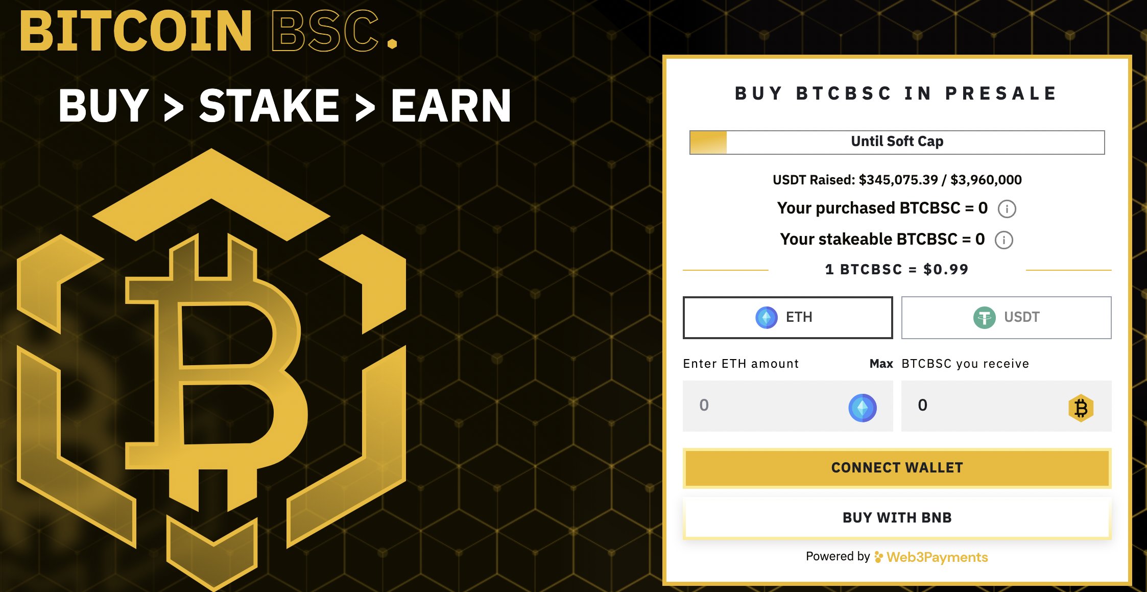 Bitcoin BSC Presale raise