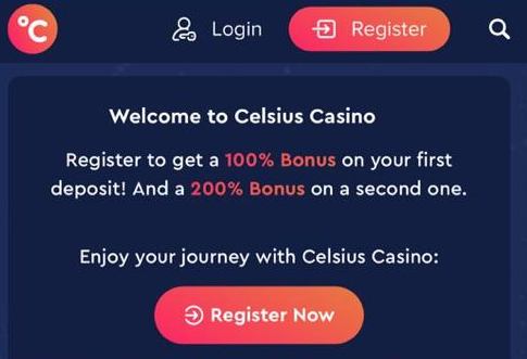 Celsius Casino Registration