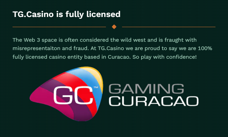 TG.Casino licensed casino