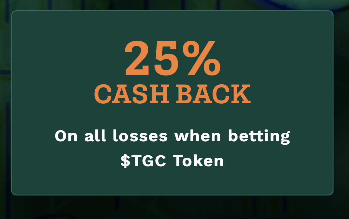 25% Cashback With $TGC
