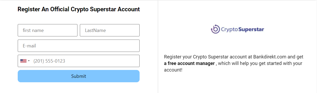 Crypto Superstar Registration
