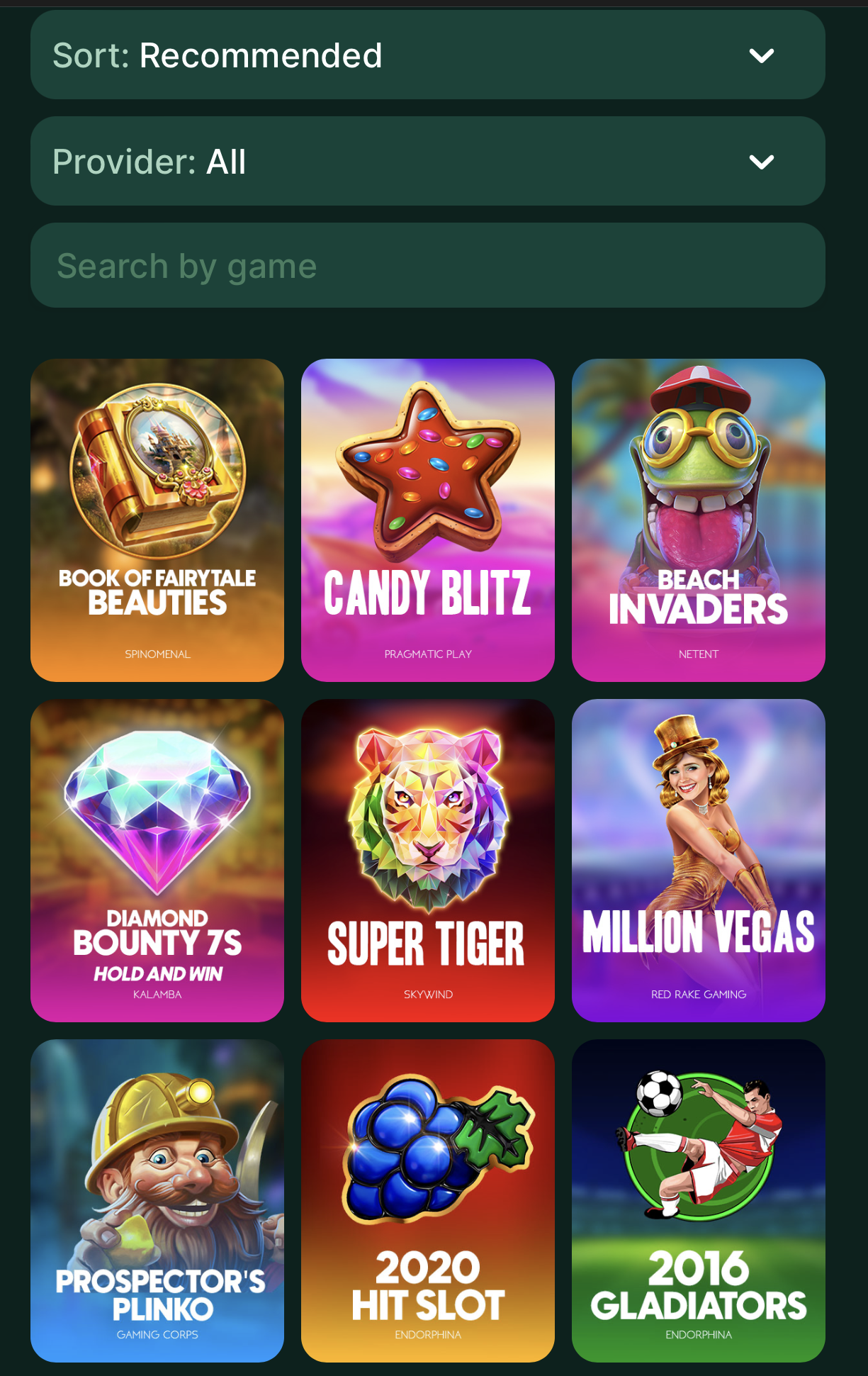 Games on TG.Casino