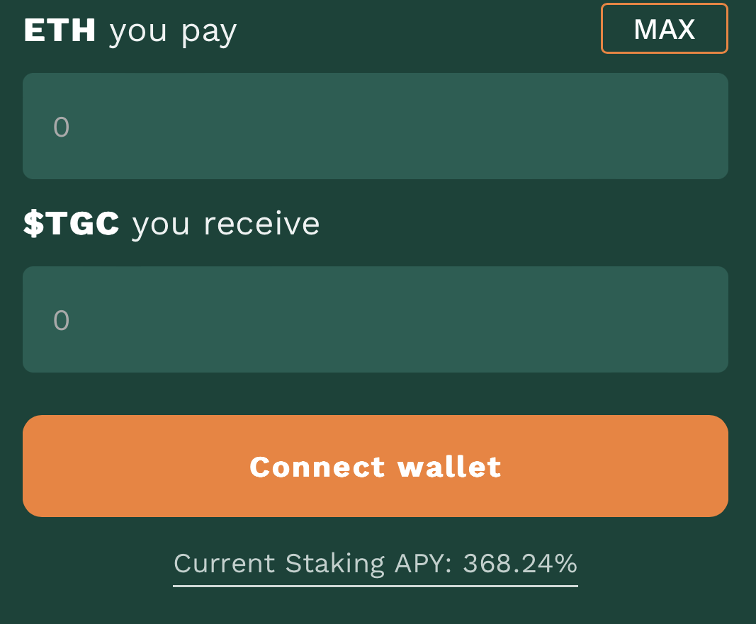 Staking APY with TGC