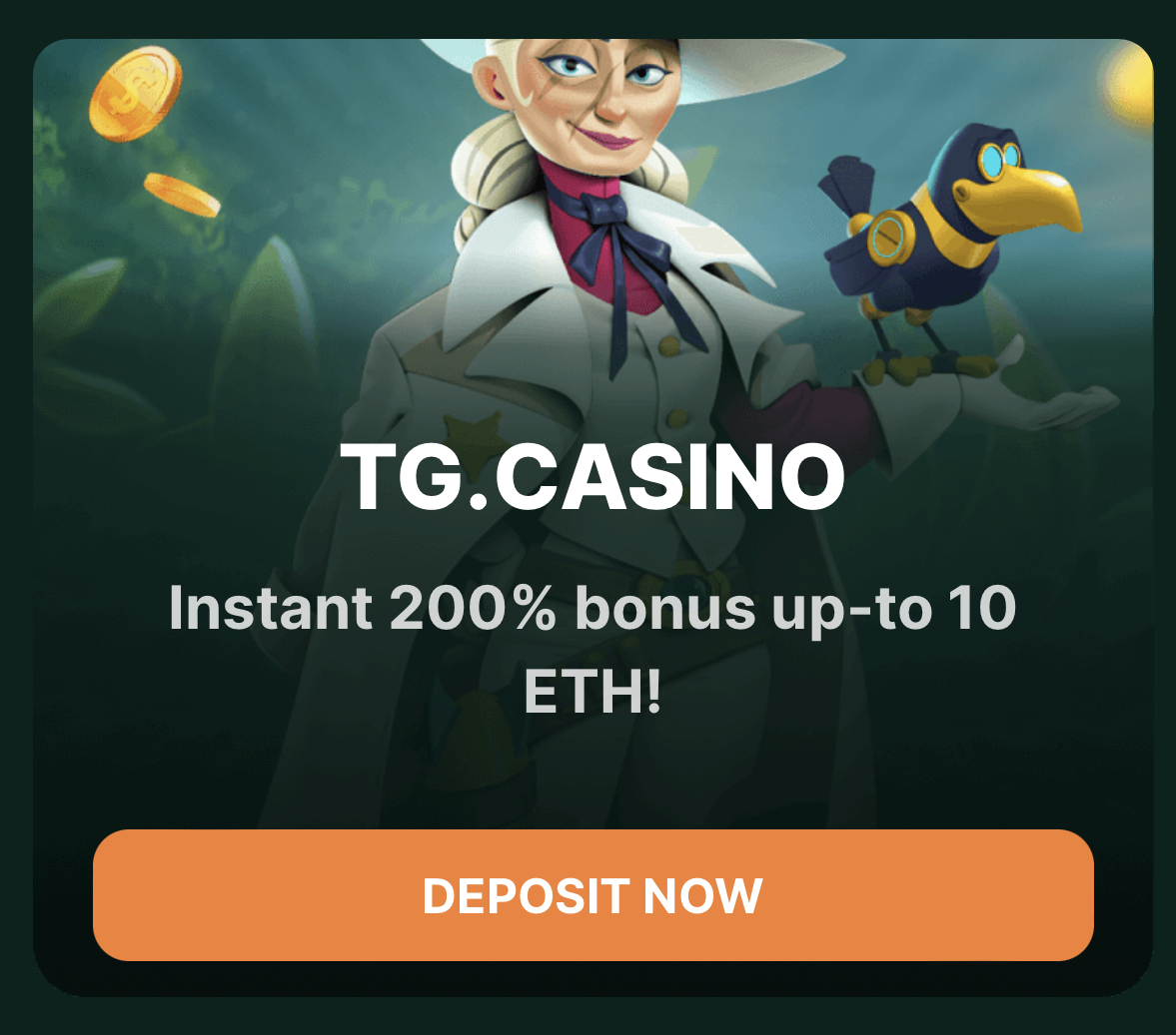 Welcome Bonus on TG.Casino
