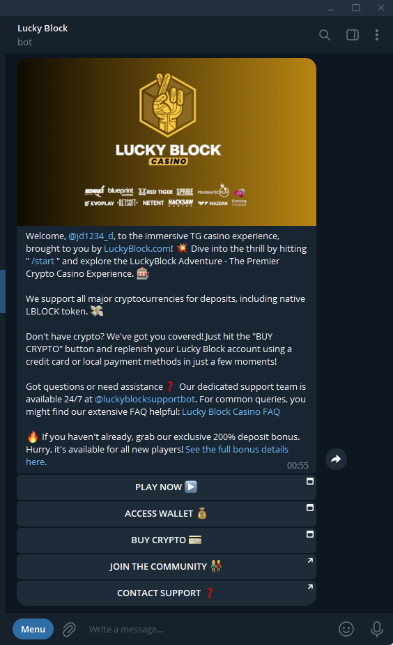 Lucky Block telegram casino