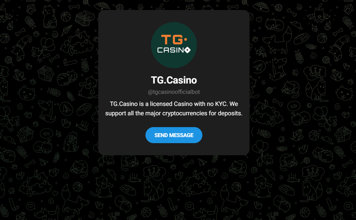 Telegram Casino Welcome Screen