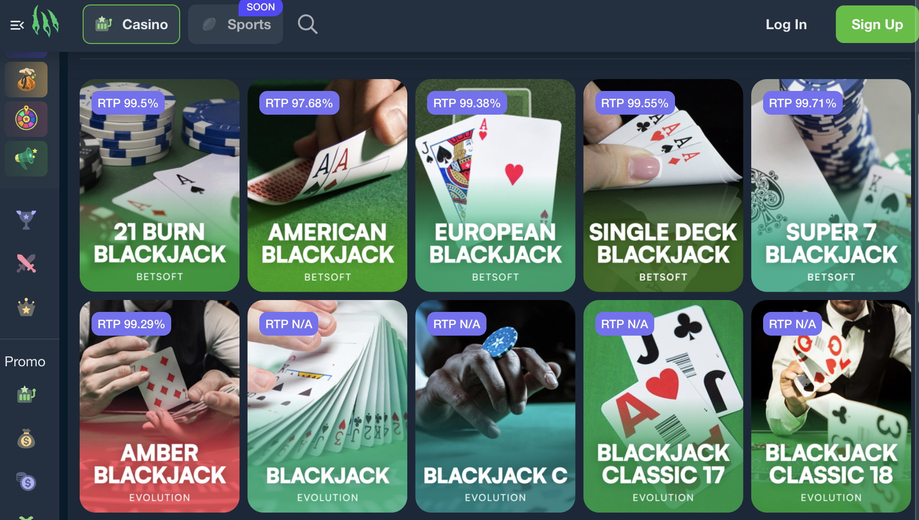 Wild.io Blackjack casino