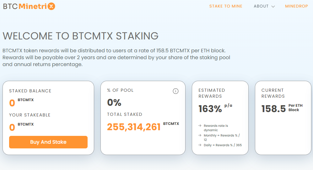 btc minetrix staking