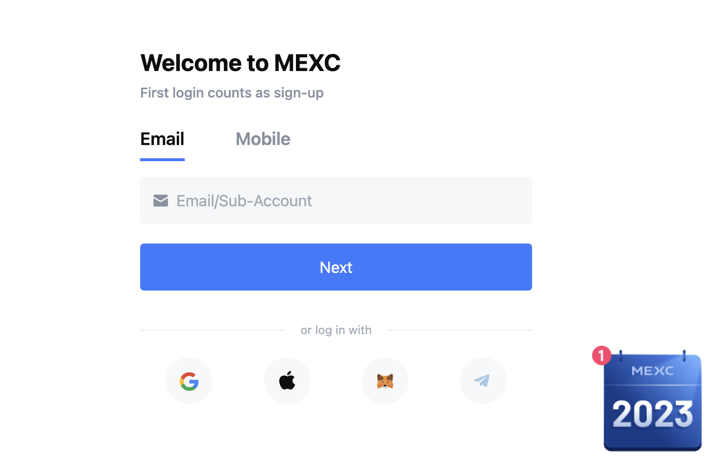 Create an Account on MEXC