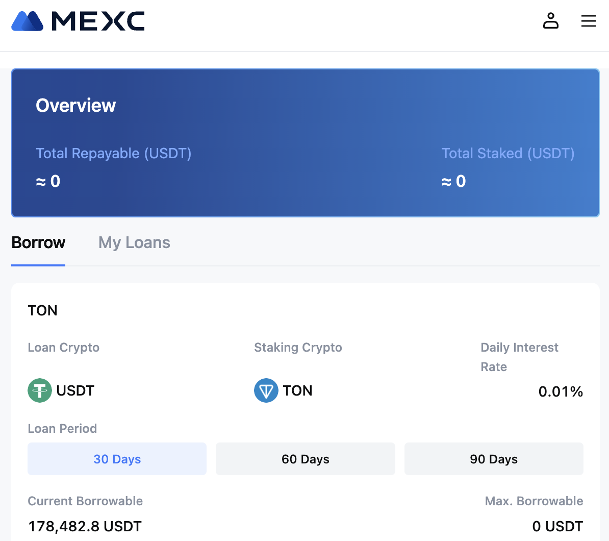 MEXC loans