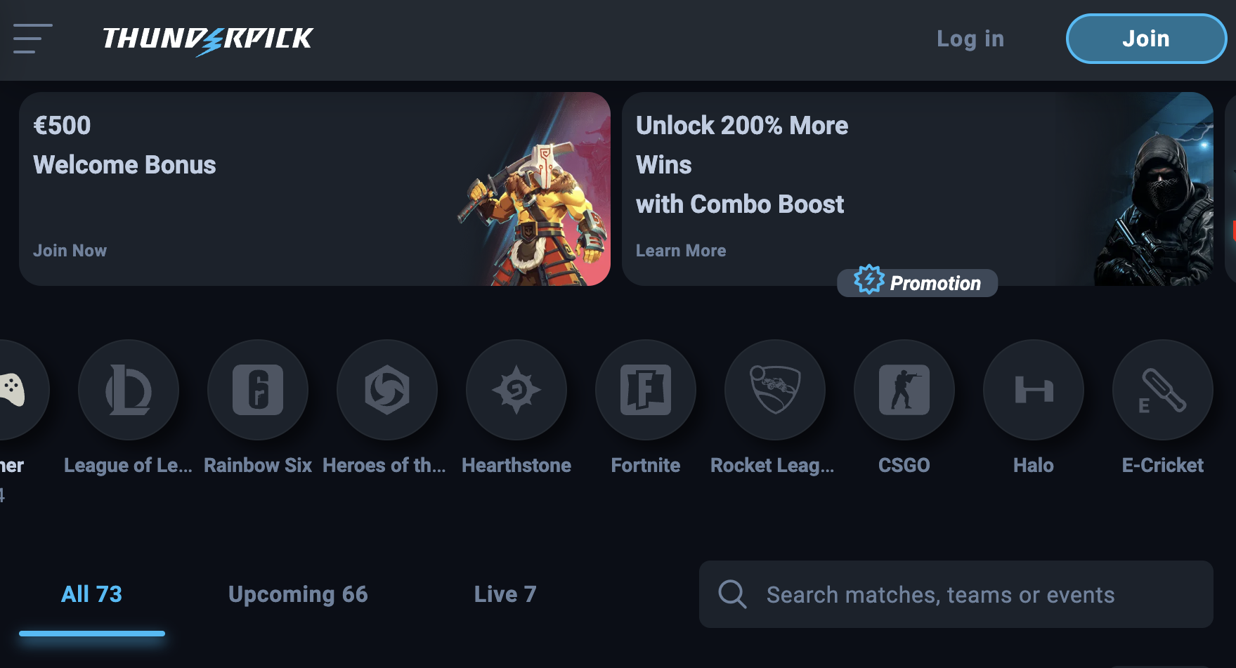 Thunderpick - Esports Betting Platform Featuring a Combo Boost for ESports Bettors