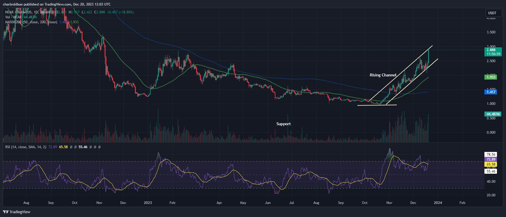 NEAR Protocol Price Chart Analysis. Source: Tradingview.com